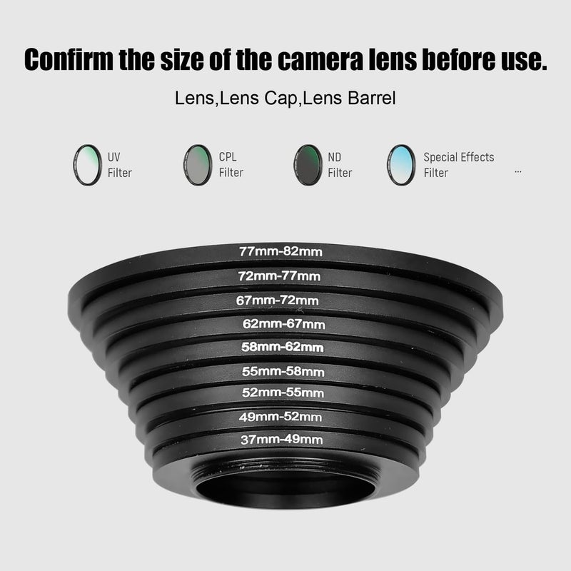 JYUVICT Step Up Rings for Filters 55mm to 58mm Stepping Camera Lens Filter Metal Step Up Lens Filter Adapter Ring for All Brands UV, ND, CPL - Image 5